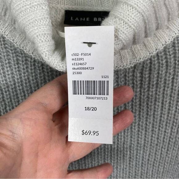 Lane Bryant Gray Colorblock Turtleneck Long Sleeve Sweater Sz.18/20 NWT - Picture 9 of 16